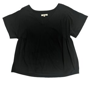 MADEWELL Black V-neck Cotton Top. Size XS